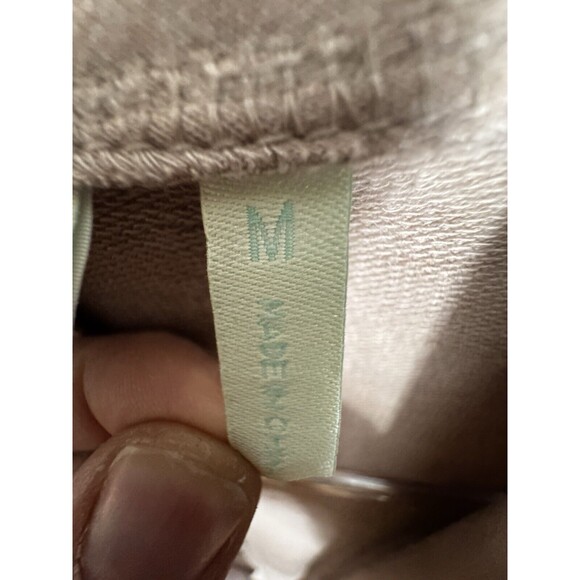 LOGO Lori Goldstein long cardigan tan faux suede drape waterfall Jacket Medium - Picture 5 of 7